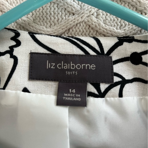 NEW! Liz Claiborne Separates Black/White Floral Business Blazer/Jacket Size 14 - Picture 14 of 16